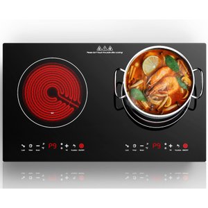 Gtkzw Cooktop Elétrico 24" 2400w com 2 Queimadores e Tela Touch Led