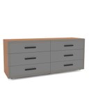 Ver imagem 4 de Cômoda Organizadora 150cm com 6 Gavetas 240830 Linha Valência Politorno