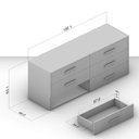 Ver imagem 3 de Cômoda Organizadora 150cm com 6 Gavetas 240830 Linha Valência Politorno