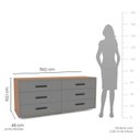Ver imagem 2 de Cômoda Organizadora 150cm com 6 Gavetas 240830 Linha Valência Politorno