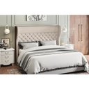 Ver imagem 1 de Cabeceira para Cama Box King Toronto Linho Bege/corino Marron Quale Quale