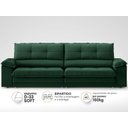 Ver imagem 3 de Sofá com Carregador USB Retrátil Reclinável Montreal 2,50m Velosuede Verde - NETSOFAS