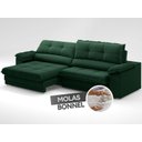 Ver imagem 5 de Sofá com Carregador USB Retrátil Reclinável Montreal 2,50m Velosuede Verde - NETSOFAS