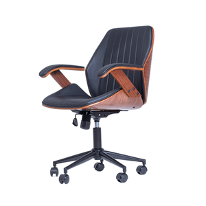Cadeira de Escritório Ergonômica Giratória Diretor Executiva Couro Saragoça Office Preta