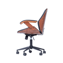 Cadeira de Escritório Ergonômica Giratória Diretor Executiva Couro Saragoça Office Preta - 6