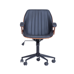 Cadeira de Escritório Ergonômica Giratória Diretor Executiva Couro Saragoça Office Preta - 5