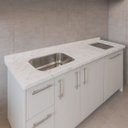 Ver imagem 2 de Pia de Cozinha 180cm Mármore Branco Espaço Cooktop e Cuba: Branco