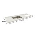Ver imagem 4 de Pia de Cozinha 180cm Mármore Branco Espaço Cooktop e Cuba: Branco