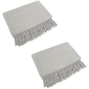 Kit 2 Mantas para Sofá Tipo Manta Capa de Sofá 2,40 X 1,80 Várias Cores:cinza