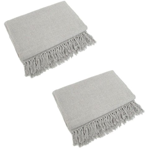 Kit 2 Mantas para Sofá Tipo Manta Capa de Sofá 2,40 X 1,80 Várias Cores:cinza