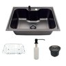 Kit Cuba Pia Aço Inox Gourmet Cozinha Com Acessórios Preto - 1