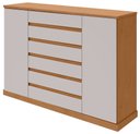 Ver imagem 1 de Comoda Sapateira Vedra 7 Gavetas 2 Portas - Lp - Rei de Casa Amendoa Clean/Off White