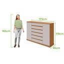 Ver imagem 2 de Comoda Sapateira Vedra 7 Gavetas 2 Portas - Lp - Rei de Casa Amendoa Clean/Off White
