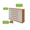 Ver imagem 6 de Comoda Sapateira Vedra 7 Gavetas 2 Portas - Lp - Rei de Casa Amendoa Clean/Off White