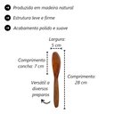 Ver imagem 3 de Kit 5 Peças Colher de Pau Madeira Modelo Reforçada 28 cm