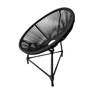 Cadeira Acapulco Jardim em Corda Naútica Base Alumínio - Preta