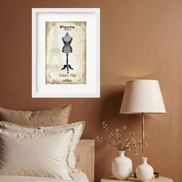 Quadro Vintage Moda Manequim Antigo - 60x48cm:moldura Branca - 1