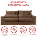 Ver imagem 7 de Sofá Retrátil Reclinável 230 cm Malta Veludo Marrom Yescasa