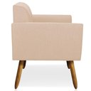 Ver imagem 4 de Kit 2 Poltronas Decorativas Pés Palito Karen Linho Bege
