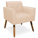 Ver imagem 3 de Kit 2 Poltronas Decorativas Pés Palito Karen Linho Bege