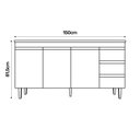 Ver imagem 5 de Balcão Gabinete Cozinha Andréia 150cm Com Tampo 3 Portas Preto - Desk Design