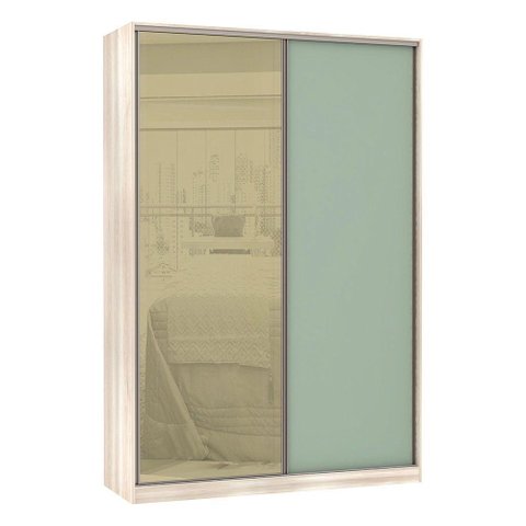 Guarda-roupa Solteiro Luciane 2 Portas 3 Gavetas Prime Plus 159 Cm com Espelho Reflecta