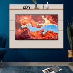 Painel de Tv para Sala até 65 Polegadas 180 Cm Off White Freijó Dinare Jm Móveis - 1