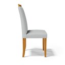 Ver imagem 2 de Kit com 4 Cadeiras Ana Madeira Maciça Estofadas para Mesa de Jantar Linho Cinza 407
