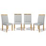 Kit com 4 Cadeiras Ana Madeira Maciça Estofadas para Mesa de Jantar Linho Cinza 407 - 1