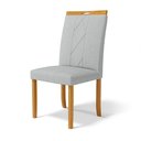 Ver imagem 5 de Kit com 4 Cadeiras Ana Madeira Maciça Estofadas para Mesa de Jantar Linho Cinza 407