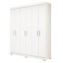 Ver imagem 2 de Guarda Roupa Solteiro 100% MDF 6 Portas Lana Branco - ACP MÓVEIS