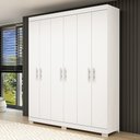 Ver imagem 1 de Guarda Roupa Solteiro 100% MDF 6 Portas Lana Branco - ACP MÓVEIS