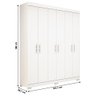 Guarda Roupa Solteiro 100% MDF 6 Portas Lana Branco - ACP MÓVEIS - 5