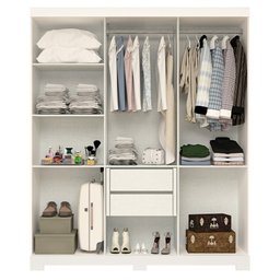 Guarda Roupa Solteiro 100% MDF 6 Portas Lana Branco - ACP MÓVEIS - 3