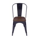 Ver imagem 2 de Cadeira Tolix Iron Titan Aço Preta Assento Madeira