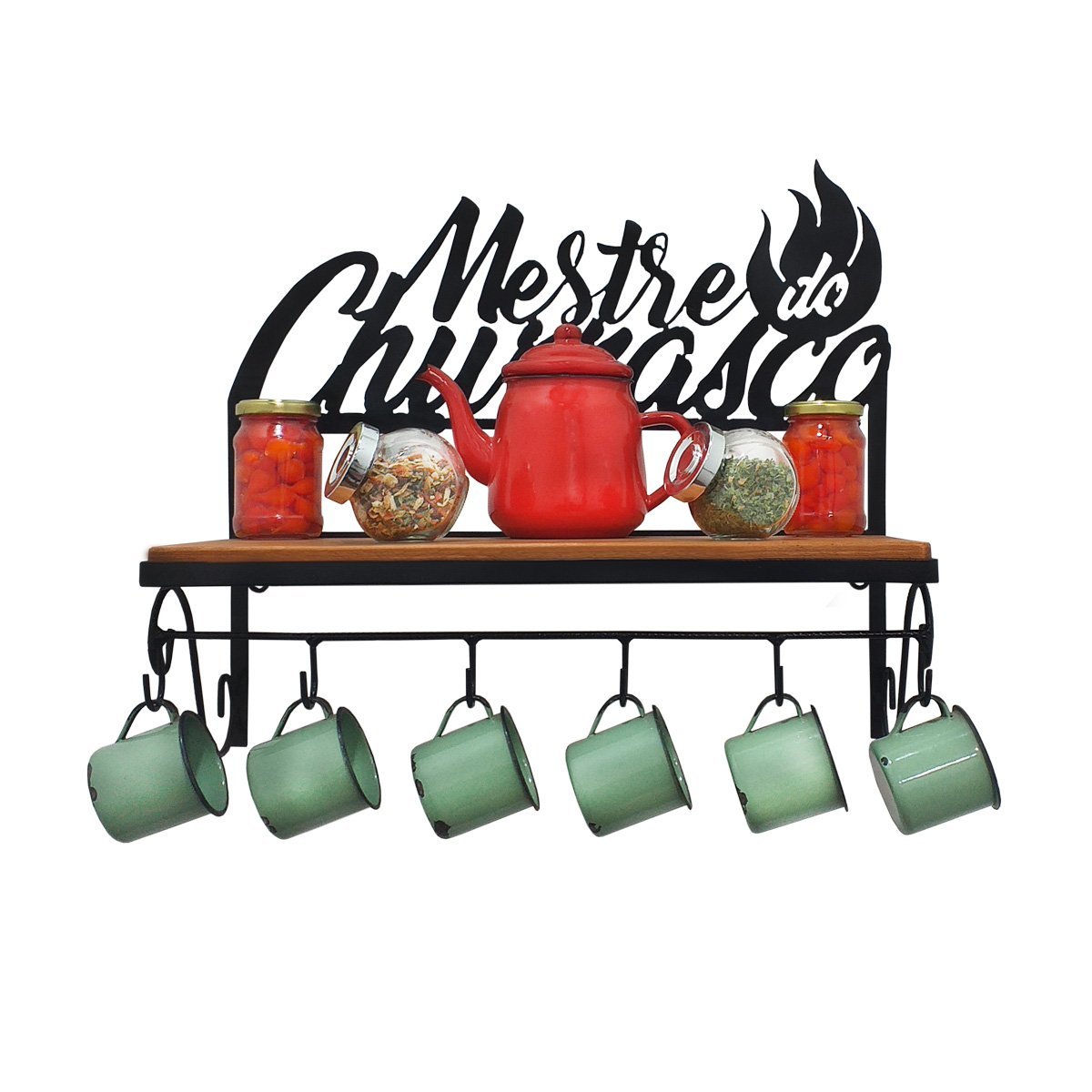 Prateleira para área de churrasco espaço gourmet porta condimento ...