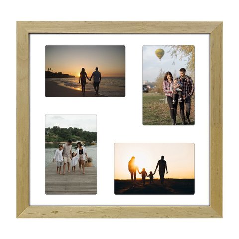 Quadro Multifotos 8 Fotos de 10x15 Paspatur Branco 30x30