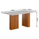 Ver imagem 3 de Mesa de Jantar com Vidro 6 Lugares Multimóveis Cr50232 Cinamomo/off White