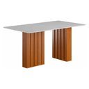 Ver imagem 2 de Mesa de Jantar com Vidro 6 Lugares Multimóveis Cr50232 Cinamomo/off White