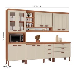Cozinha Modulada Completa Ester New 100% Mdf Tuboarte 10 Portas e 6 Gavetas - 3