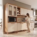 Ver imagem 2 de Cozinha Modulada Completa Móveis Home 100% MDF 10 Portas e 6 Gavetas