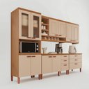 Ver imagem 3 de Cozinha Modulada Completa Móveis Home 100% MDF 10 Portas e 6 Gavetas