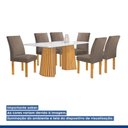 Ver imagem 7 de Conjunto Mesa Stella Ripada 170cm com 6 Cadeiras Canela Tampo Smart Plus com Vidro
