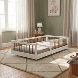 Cama Baixa Moderna Solteiro Lume - Mobibaby - 1 Cama Baixa Moderna Solteiro Lume - Mobibaby - 1