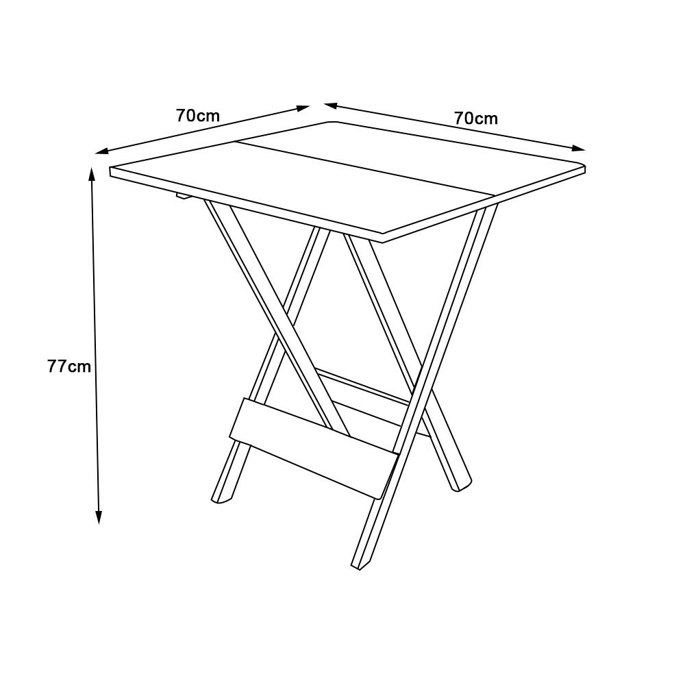 Mesa para Restaurante Dobravel de Madeira 70x70 - Preto - 2