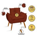 Ver imagem 2 de Kit 02 Poltronas + Namoradeira + Puff Opala Balaqui Decor Terracota