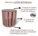 Ver imagem 4 de Puff Gentil Thor Corino Redondo Espuma D18 - Linho - Bege/caramelo