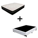Ver imagem 1 de Cama Box Viúva 128 Tecido Sintetico Branco com Colchão Paris Molas Preto 66x128x188