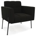 Ver imagem 3 de Poltrona para Sala Pé Metal Preto Kit 2 Ana Suede Preto - Ibiza