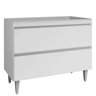 Balcão Pia 1m Cozinha 2 Portas Madeira Mdp sem Tampo Branco - 2